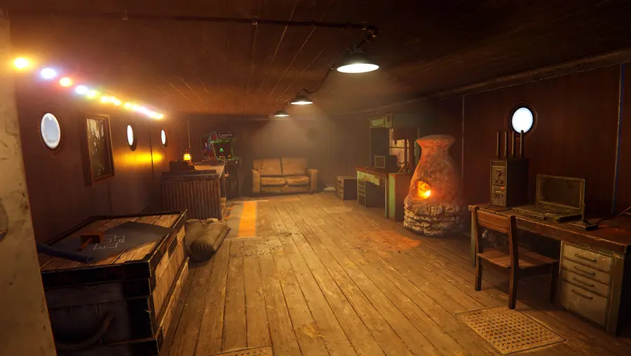 Трюм буксира изнутри в Rust — место под ящики и верстак