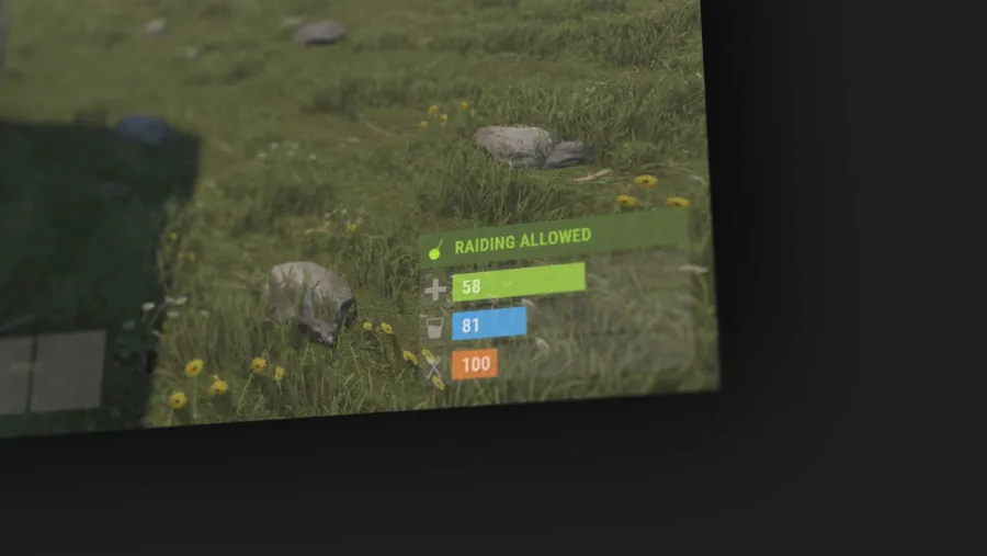 Рейд-окна softcore в Rust Common Ground — интерфейс защищённых часов базы