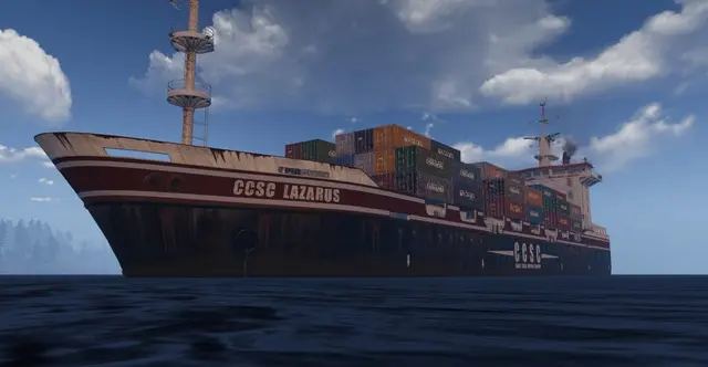 Грузовое судно Cargo Ship в Rust — палубы, контейнеры и учёные