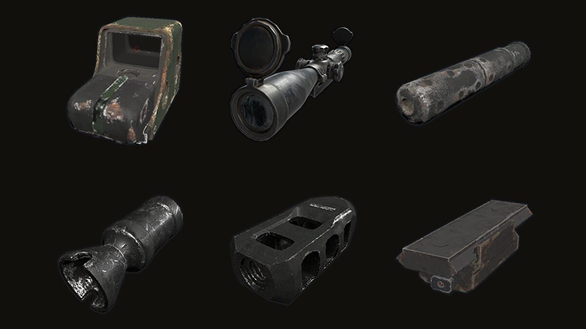 Модификации оружия в Rust — прицелы, глушитель, muzzle boost, дульный тормоз, лазер и фонарик