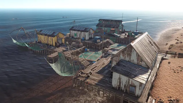 Рыбацкая деревня (Fishing Village) в Rust — место для рыбалки и продажи рыбы