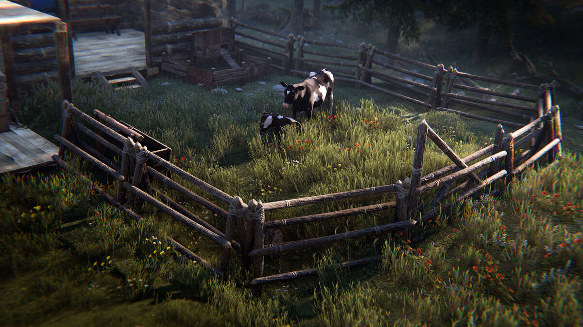 Загон для животных в Rust — забор и ворота для коров и овец